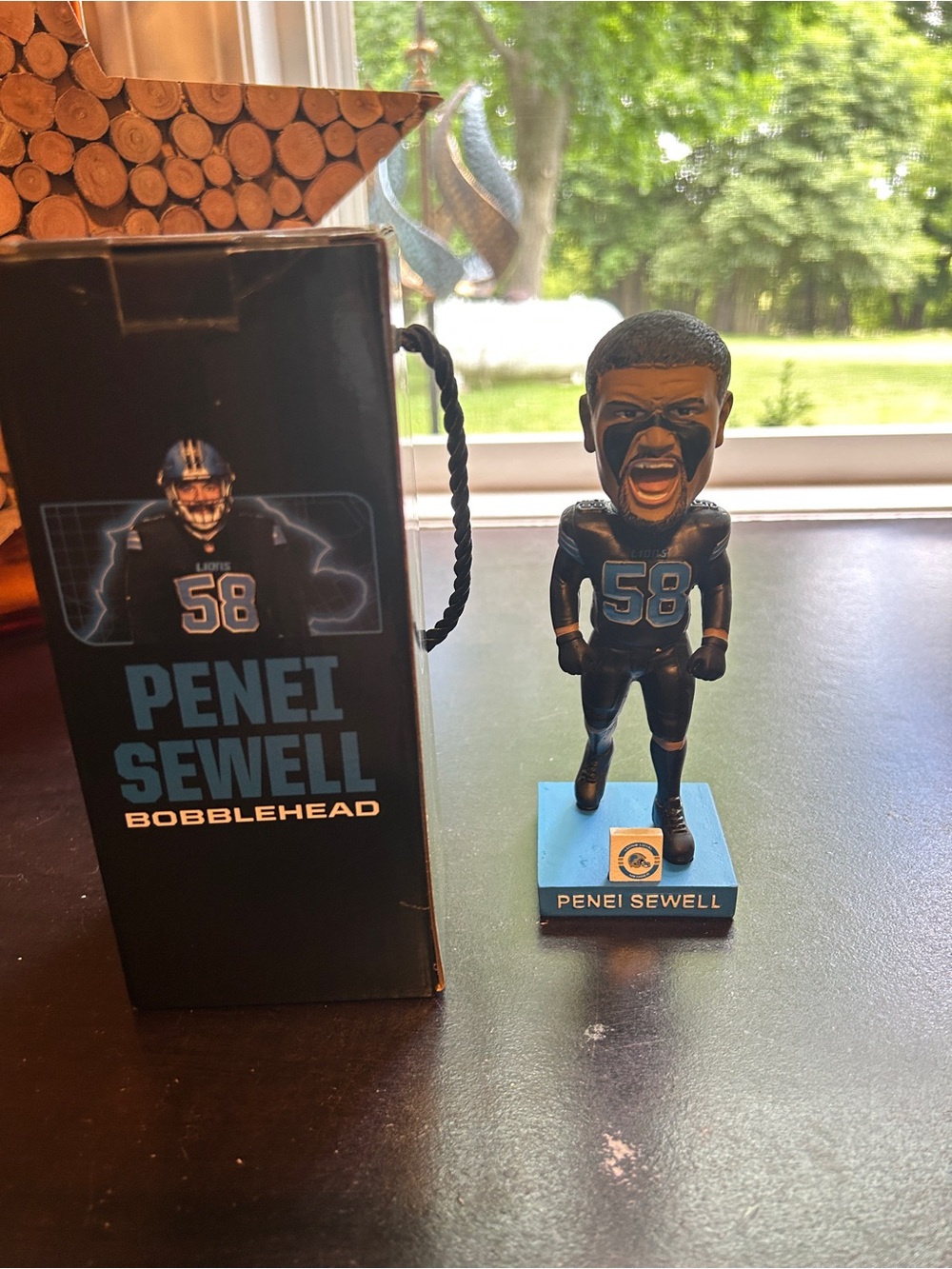 Penei Sewell Detroit Lions #58 Bobblehead - Blue & Black